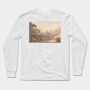 Capriccio of a Venetian Courtyard by Canaletto Long Sleeve T-Shirt